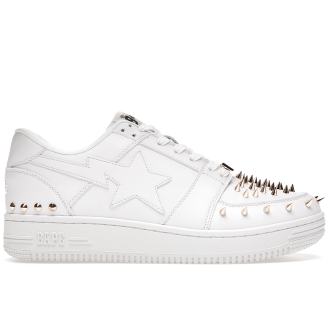 BAPE Sta Low White Gold Studded