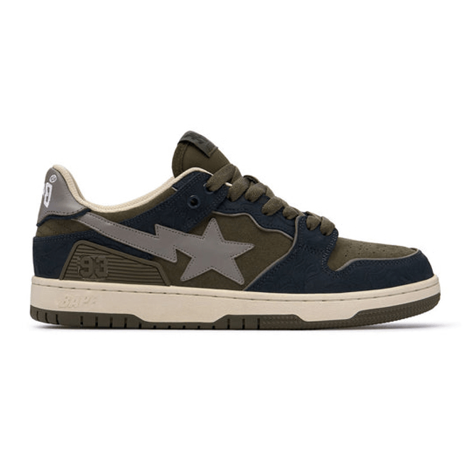 A Bathing Ape Bape SK8 Sta Navy Khaki Grey 1I70-191-003