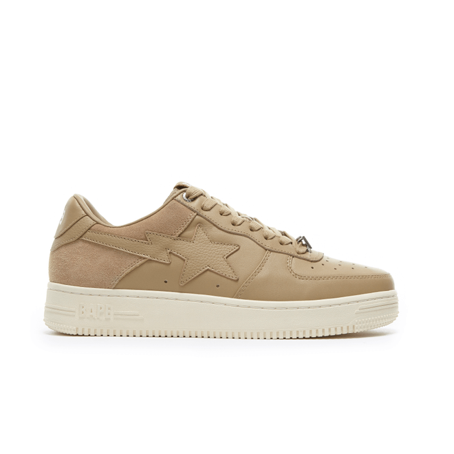 A Bathing Ape Bape Sta Low Suede Heel Beige