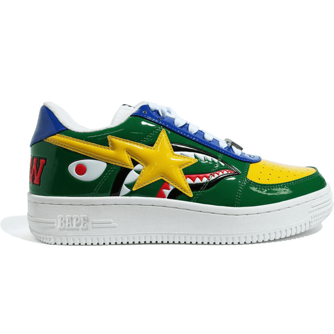 A Bathing Ape Bape Sta Low M2 20th Anniversary Patent Green Shark 1G30191002-GRN