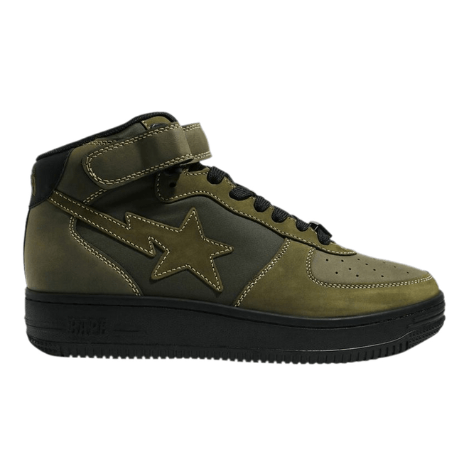 A Bathing Ape Bape Sta Mid Military Olive Green 1H30-191-006-OLD