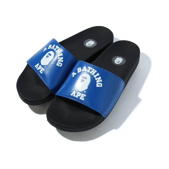 A Bathing Ape College Slide Sandals Blue (FW22)