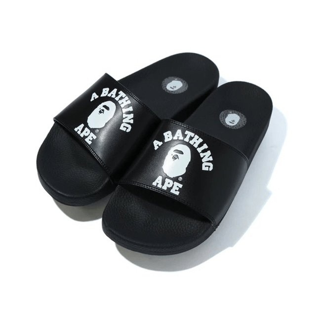 A Bathing Ape College Slide Sandals Black (FW22) 1G20-191-011/001FWG201011_BLK