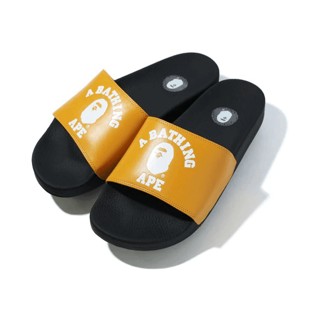 A Bathing Ape College Slide Sandals Yellow (FW22)