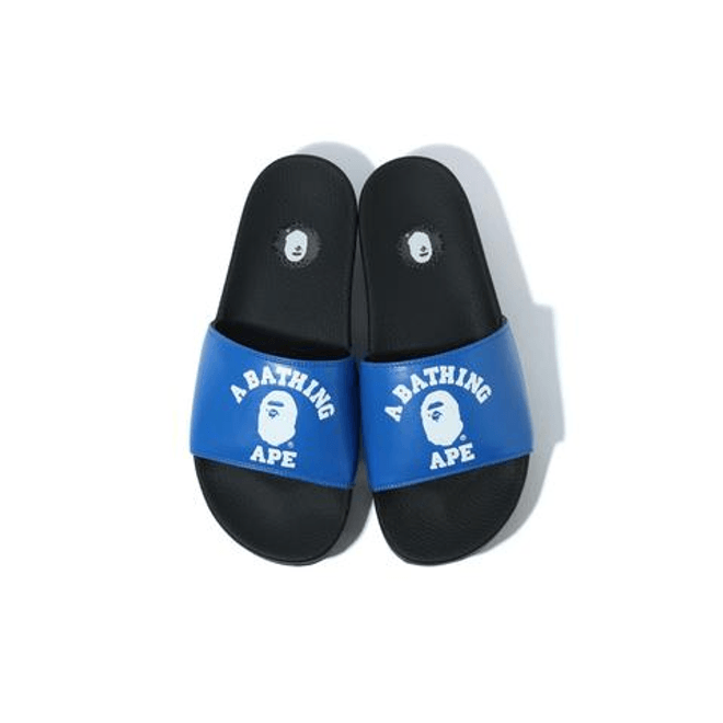 A Bathing Ape College Slide Sandals Blue