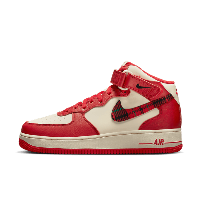 Nike Air Force 1 Mid Plaid Cream Red DV0792-101