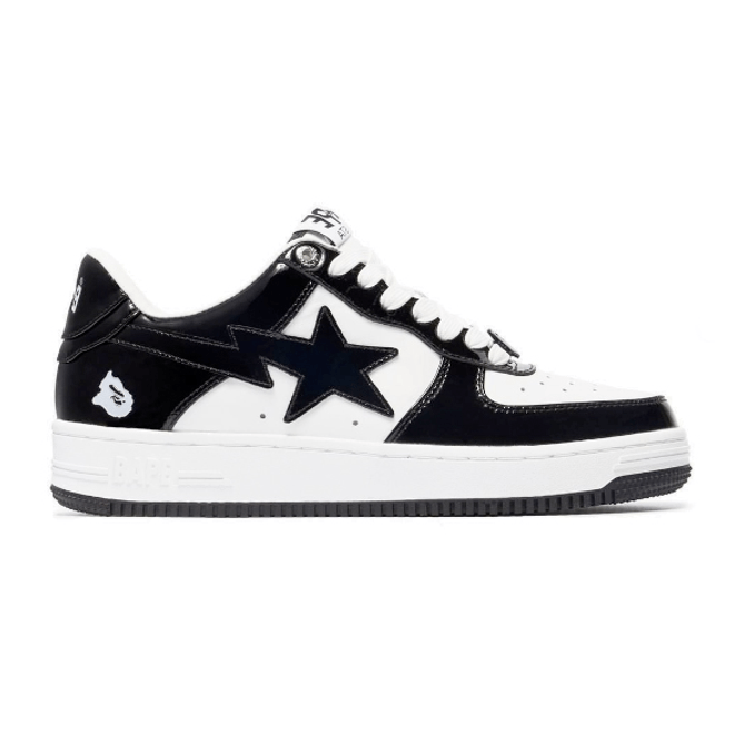 A Bathing Ape Bape Sta Patent Leather Black White 1I70-291-001/1I70-191-002