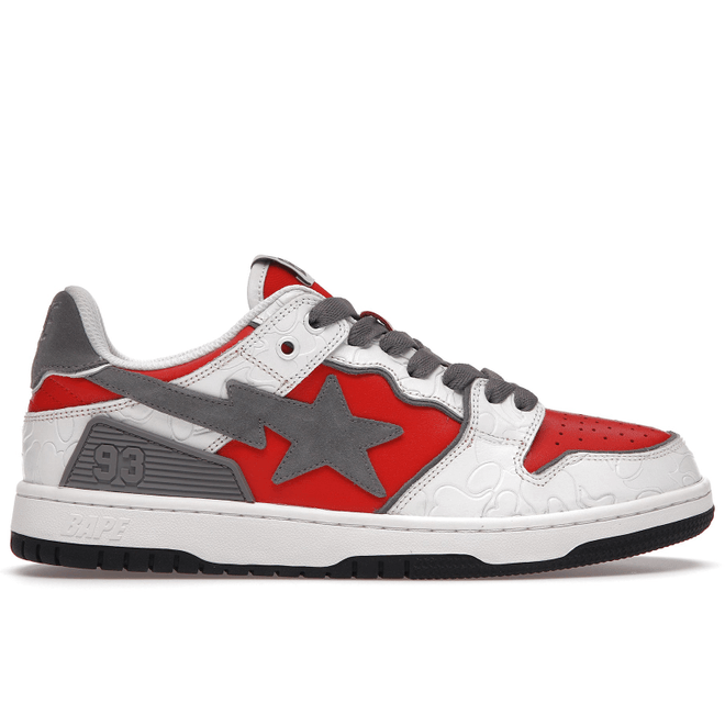 A Bathing Ape Bape SK8 Sta White Red 001FWH801017_RED_A/1H80191017-RED/1H80-291-017