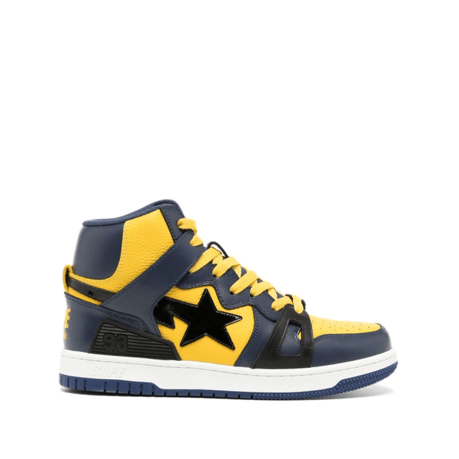 A BATHING APE® logo-patch leather trainers 0ZXSHM191019KNYZ