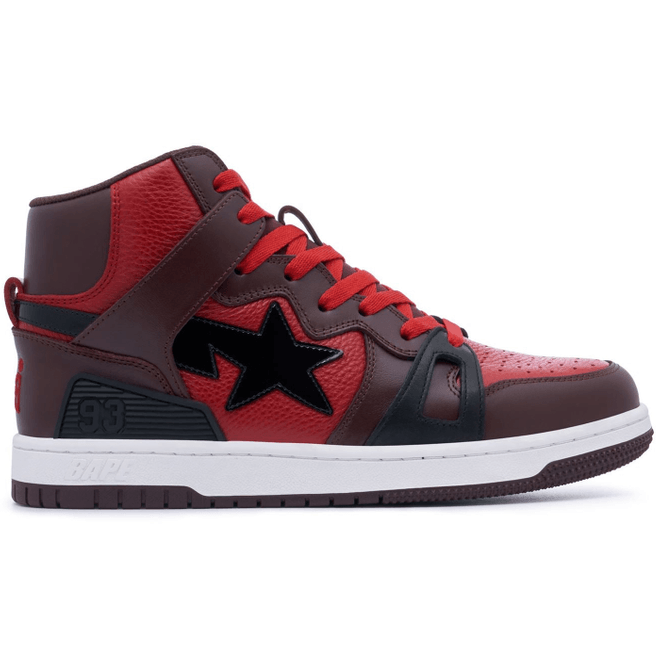 A Bathing Ape Bape Sta 93 Hi Red Burgundy 1J30-291-019/001FWJ301019_RED