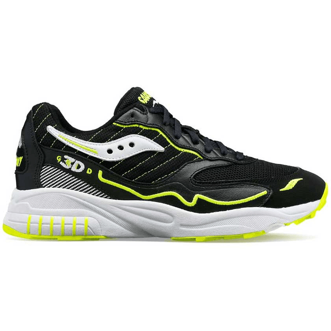 Saucony 3D Grid Hurricane Black Acid Yellow