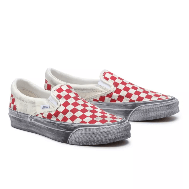 Vans Vault UA OG Classic Slip-On LX Stressed Red Checkerboard