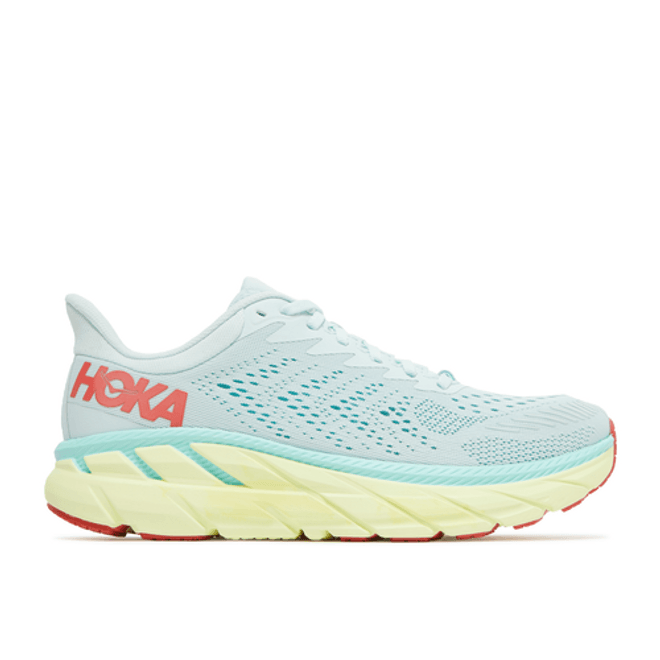 Hoka One One Wmns Clifton 7 'Morning Mist Hot Coral'