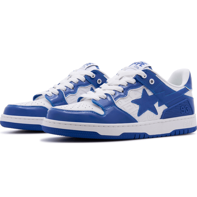 A Bathing Ape Bape SK8 Sta Blue White Patent