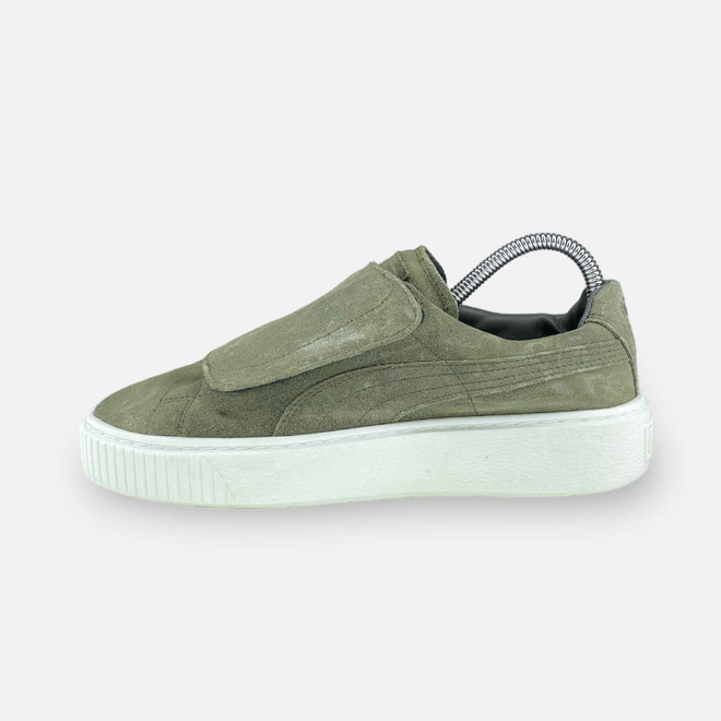 Puma Suede Platform Strap Olive Night Marshmallow Women's  364586 01