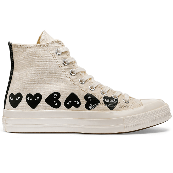 Converse Chuck Taylor All Star 70 Hi Comme des Garcons PLAY Multi-Heart Milk A08148C/AZ-K127-001-2