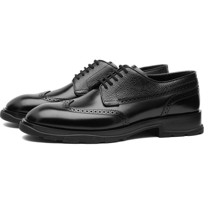 Alexander McQueen Men's Hybrid Sole Brogue Shoe Black 750388WIDW1-1000