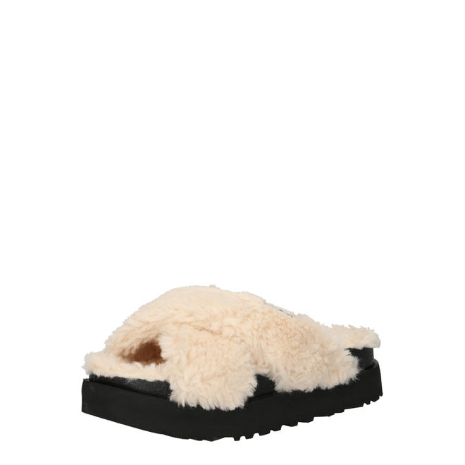 UGG Fuzz Sugar Cross Slide Women Beige/Black