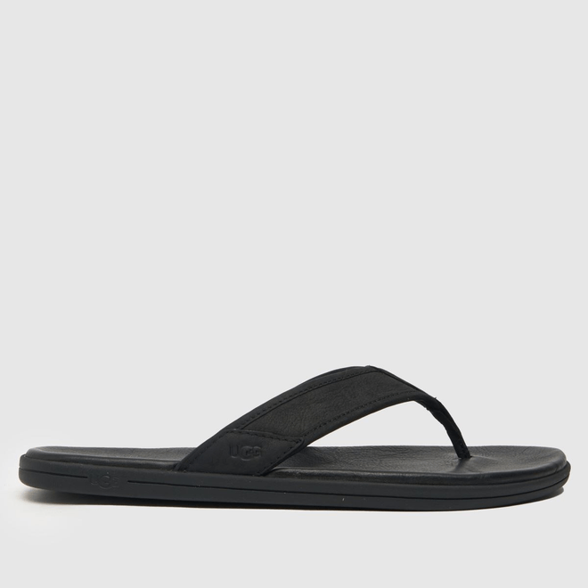 UGG Men's Seaside Leather Flip Flops 1102690-BLK