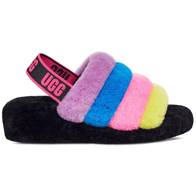 UGG Fluff Yeah Slide Black Taffy Pink Multi (Women's)