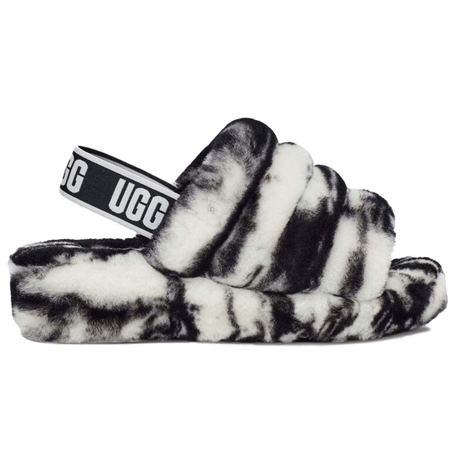 UGG Fluff Yeah Slide Marble Black White (Women's)