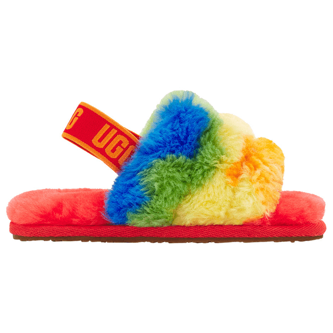 UGG Fluff Yeah Slide Rainbow Stripes (Toddler) 1119841T-RSTR