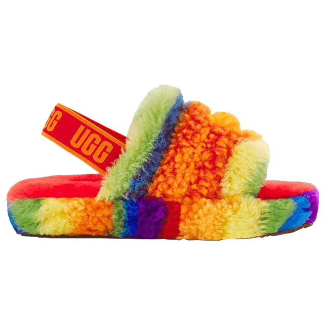 UGG Fluff Yeah Slide Rainbow Stripes (Kids) 1119840K-RSTR