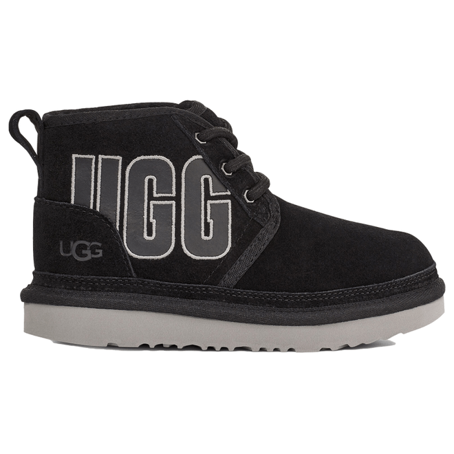 UGG Neumel Graphic Boot Black Grey Suede (Kids) 1130787K-BGSD