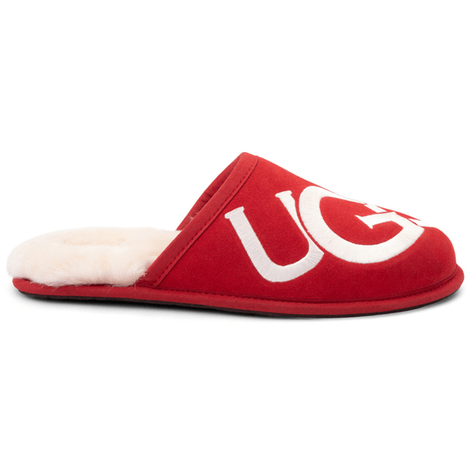 UGG Scuff Logo Slipper Samba Red Cream