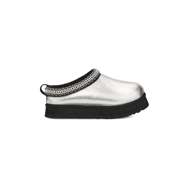 UGG Tazz Leather Slipper Silver Metallic (Kids) 196565270153-SLVM