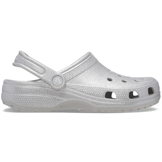 Crocs Unisex Classic Glitter Clogs Silver Glitter 