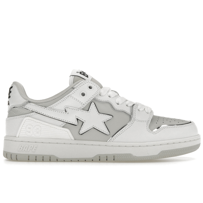 A Bathing Ape Bape SK8 Sta White Silver Grey