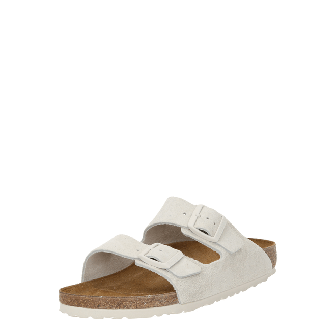 Birkenstock Arizona Slim Fit Suede Double Strap White