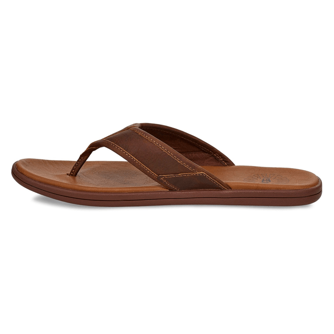 UGG® Seaside Leather Flip Flop Men Brown 1102690-LUG