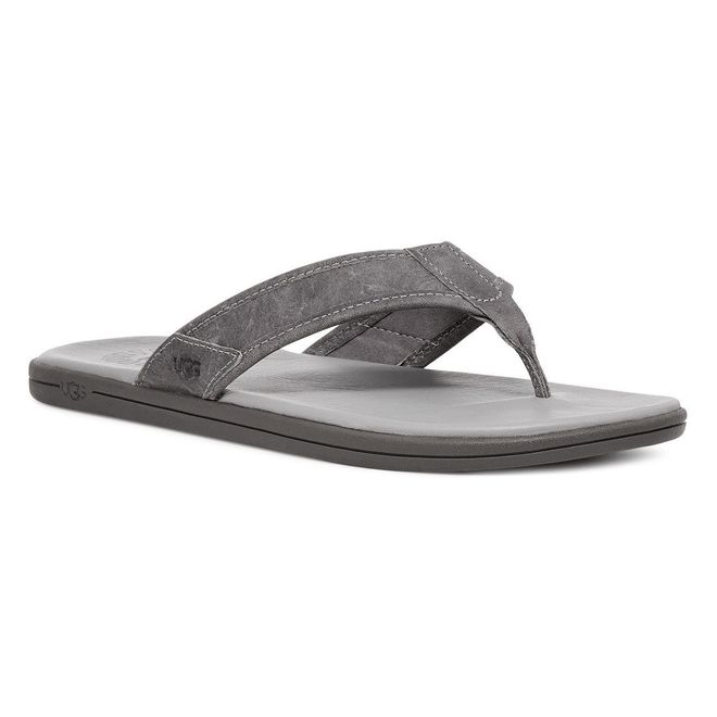 UGG® Seaside Leather Flip Flop Men Medium Grey