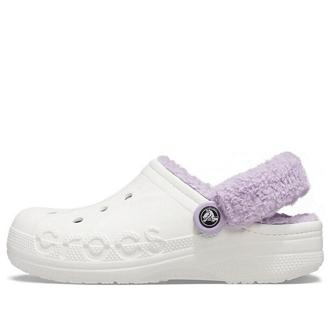 Crocs Classic Baya Lined Fuzz-Strap Clog 'White Lila'