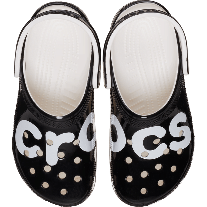 Crocs Unisex Classic High Shine Logo Clogs Black  210804-001