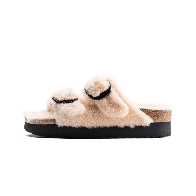 Birkenstock Arizona Big Buckle Shearling Teddy Eggshell