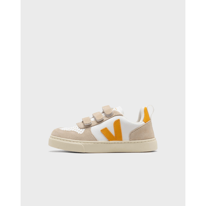 Veja Small V-10 CHROMEFREE LEATHER EXTRA-WHITE_OURO  