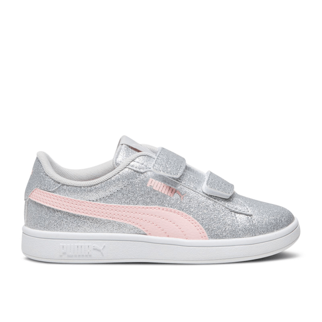 Puma Smash 3.0 Little Kid 'Glitz Glam - Glacial Grey Frosty Pink'  394686 02