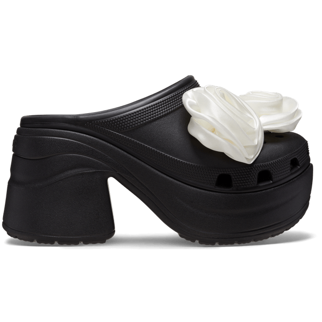 Crocs Unisex Siren Rosette Clogs Black 