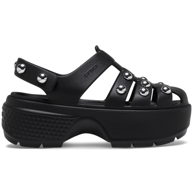 Crocs Unisex Stomp Studded Fisherman Sandals Black  210445-001