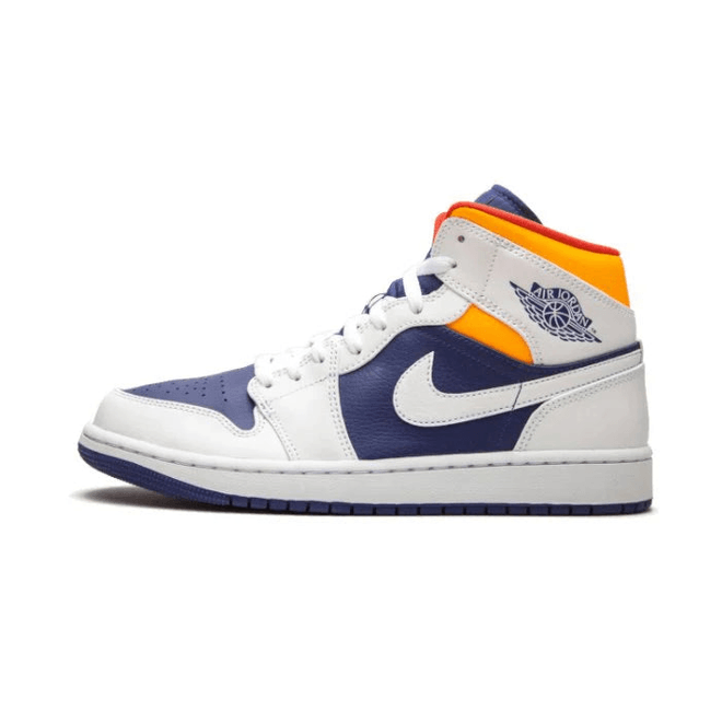 Air Jordan 1 Mid White Laser Orange Deep Royal Blue 554725-138