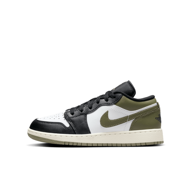 Air Jordan 1 Low Black Toe GS 'Medium Olive' 553560-092