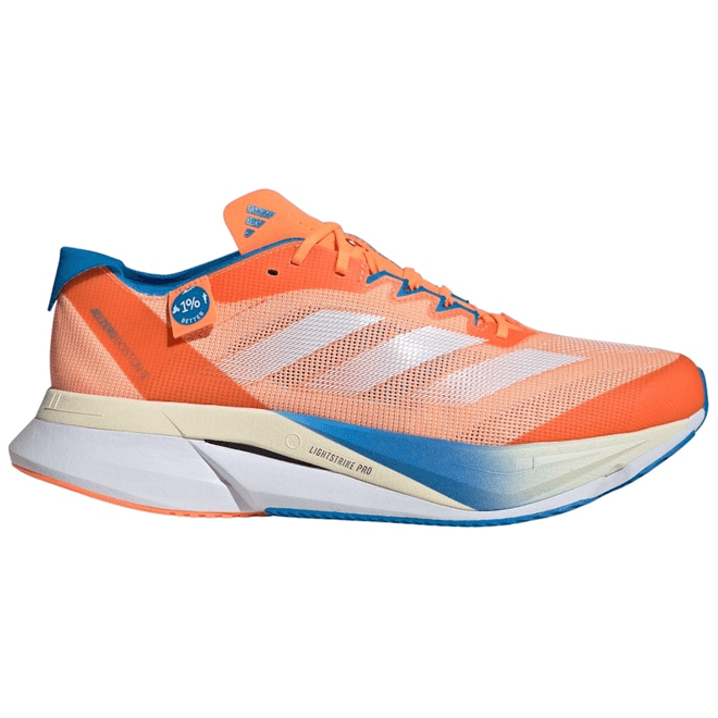 adidas Adizero Boston 12 Wide Chris Nikic Screaming Orange Cloud White Bright Blue