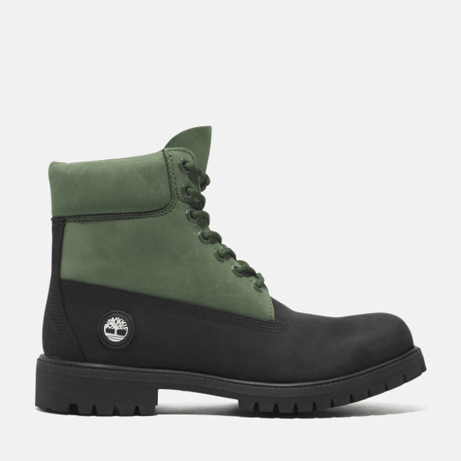 Timberland 6 Inch Waterproof Boot black nubuck w dark green TB0A2P6WEJG