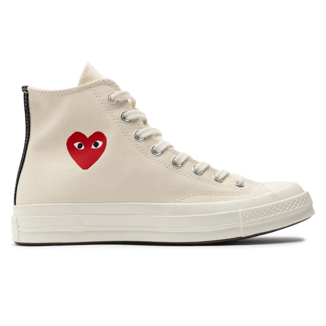 Converse Chuck Taylor All Star 70 Hi Comme des Garcons PLAY Single Heart Milk A08800C/AZ-K129-001-2