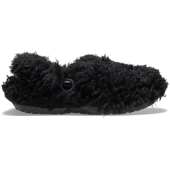 Crocs Unisex Classic Shaggy Fur Lined Clogs Black 