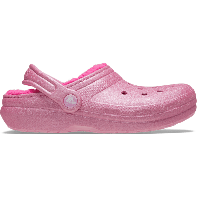 Crocs Kids Toddler Classic Lined Glitter Clogs Pink Tweed 