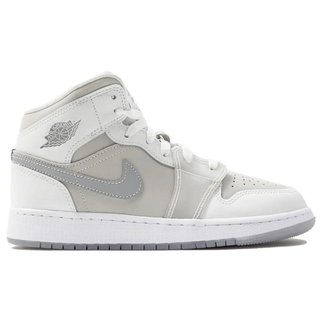 Air Jordan 1 Mid SE Summit White Metallic Silver (GS) HQ3600-121